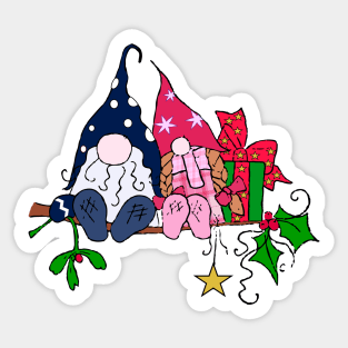 Two Gnomes In A Tree Sticker